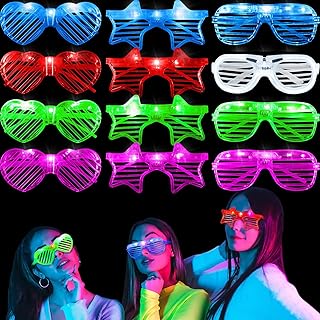 Bigthree lunettes led, 12 pièces lueur dans le noir lunettes de fête lumineuses