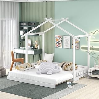 Lit de repos extensible en bois mirax avec lit pivotant double à king