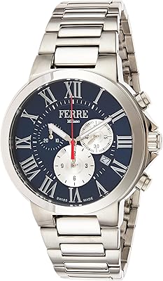 Montre chronographe à quartz pour homme en acier inoxydable, modèle fm1g177m0061, bleu, bleu