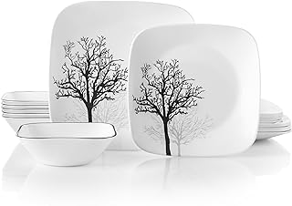 Ensemble de couverts carrés corel 18 pièces résistants aux éclats, service pour 6