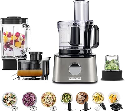 Robot culinaire complet kenwood fdm307ss 800 watts avec broyeur - noir argent