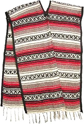 Manteau mexicain traditionnel authentique pour hommes et femmes unisexe multicolore avec frange en bas. Diaytar Sénégal : Des produits pour toute la famille à prix cassés