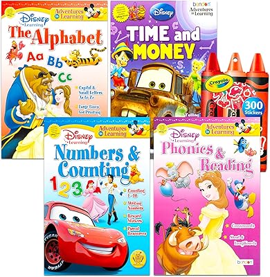 Ensemble de livres d'activités d'apprentissage précoce disney - ensemble comprenant l'heure du conte