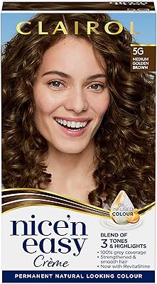 Clairol nice & easy crème teinture permanente pour cheveux, naturelle infusée d'huiles, 5
