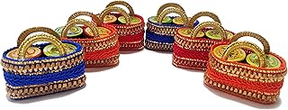 Haldi kumkum | lot de 6 pasupu kumkum tamboolam pooja cadeau retour fabriqué