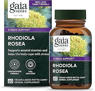 Gaia herb rhodiola rosea supplément traditionnel de soutien au stress pour favoriser une endurance