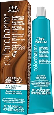 Teinture capillaire semi-permanente wella color charm, 4n brun naturel moyen