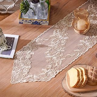 Chemin de table en dentelle macramé floral antique avec magnifique broderie pour cuisine