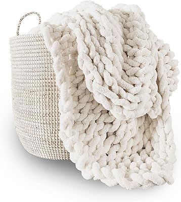 Couverture en tricot épais adereskia | 100 % tissée à la main