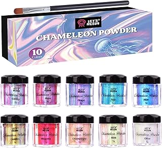 Poudre de caméléon let's resin, 10 pots de poudre de mica à couleur