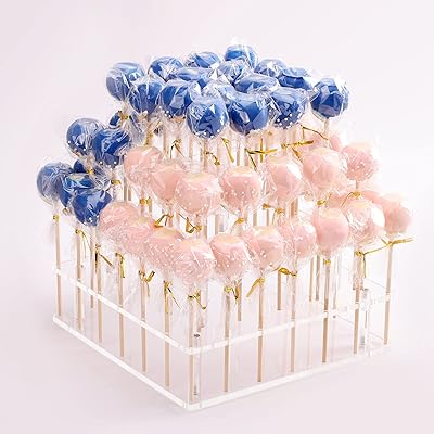 Présentoir à gâteaux 56 trous en acrylique transparent support dessert carré 3 niveaux
