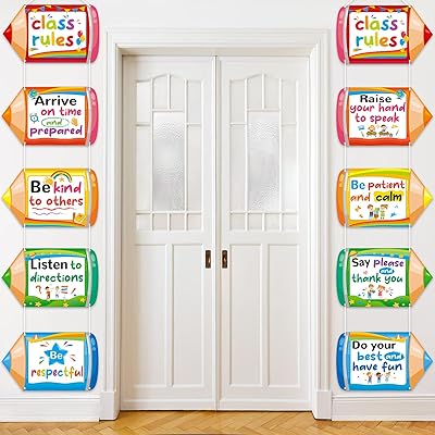 10 pièces affiches de règles de classe pour crayon, tableau d'affichage de salle
