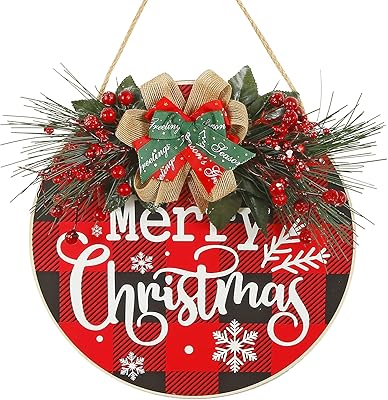 Panneau de bienvenue pour porte d'entrée de noël, wingate 12 pouces, panneau