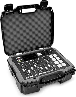Casematix podcast equipment étui rigide compatible avec rodecaster pro, microphone podcast et microphone