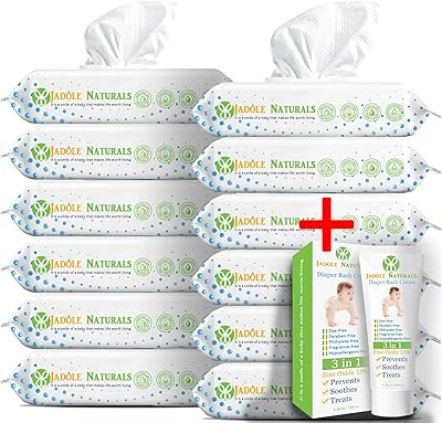 Lingettes pour bébé jadole naturals, texture premium à 99,9 %, 12 paquets pop