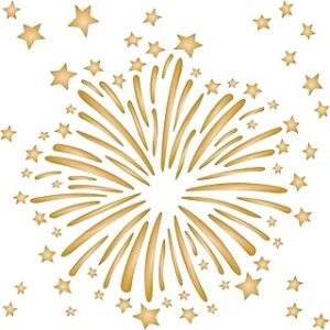 Pochoir de feux d'artifice - 16,5 x 16,5 cm (m) - modèle de pochoir mural de fête pyrotechnique réutilisable du nouvel an. Le meilleur rapport qualité-prix du web sénégalais sur Diaytar