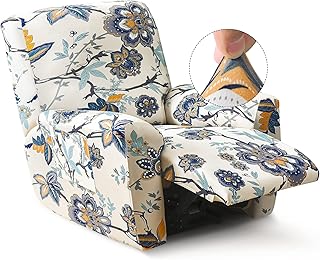 Housse de fauteuil inclinable extensible et douce eudi, 4 pièces de protection