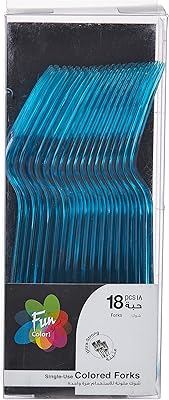 Fourchette en plastique couleur robuste fun® - ensemble de fourchettes turquoise - idéal
