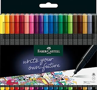 Stylo faber-castell fine grip 0,4 mm avec étui 20 couleurs