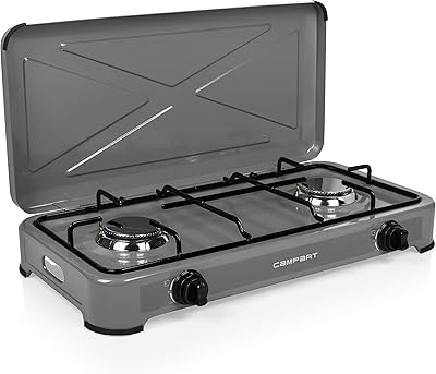 Réchaud à gaz de voyage kampart, 2 brûleurs, 3 kw, système de sécurité