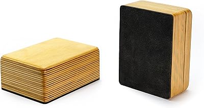 Blocs en bois rayés (2 blocs en bois massif antidérapants)