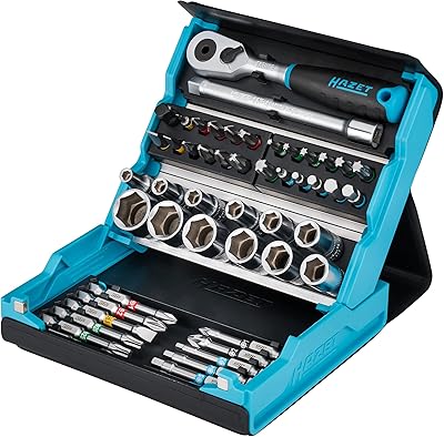 Jeu de clés et douilles hazat smart case 2200sc-2, hexagonales 6,3, carrées 6,3