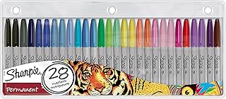 Stylo marqueur permanent sharpie | ensemble de 28 couleurs avec pointes fines