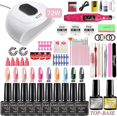Ensemble de vernis à ongles gel omira avec lumière uv 72 w, outils