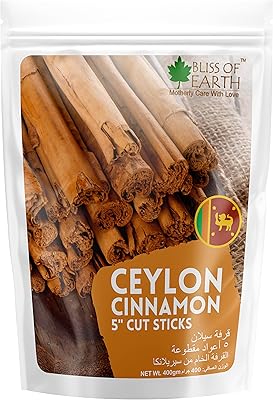 Bliss of earth 400 g de cannelle (dalchini) bâtonnets crus entiers véritables coupes