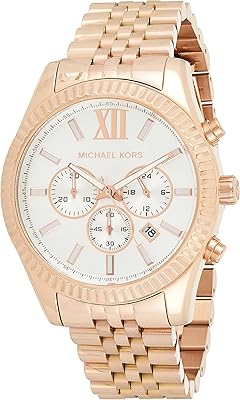 Montre chronographe michael kors lexington pour femme avec cadran argenté et bracelet