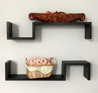 Greenco ensemble de 2 supports muraux décoratifs en forme de s finition