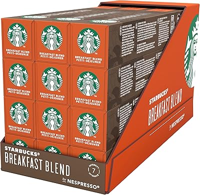 Mélange petit-déjeuner nespresso de starbucks dosettes de café à torréfaction moyenne 12