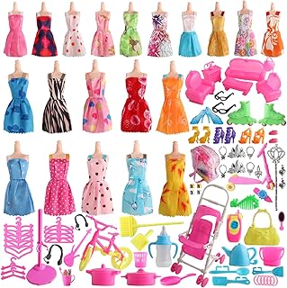 Ensemble de vêtements de poupée barbie sotojo de 125 pièces comprenant 20 tenues