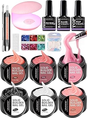 Kit de gel de construction d'ongles durs loinstick gel 6 couleurs avec lumière