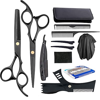 Ensemble d'outils de coupe de cheveux professionnels comprenant des ciseaux de coiffure