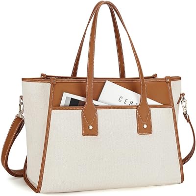 Grand sac fourre-tout en toile pour ordinateur portable de 15,6 pouces, sacs d'affaires