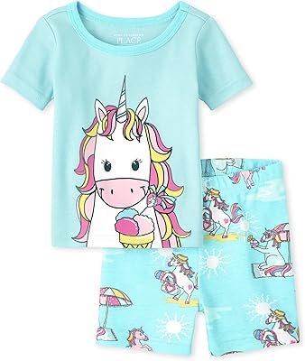 Ensemble pyjama deux pièces haut à manches courtes et short 100 % coton