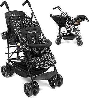 Poussette double légère kinderwagon hop parapluie poussette compatible avec un siège auto