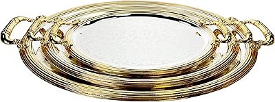 Ensemble de plateaux ovales plaqués argent zolten, 3 pièces grand, moyen et petit