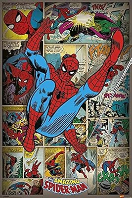 Marvel spider-man retro maxi poster de comics, multicolore, 61 x 91,5 cm