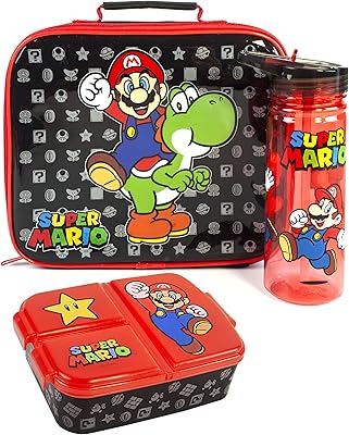 Ensemble déjeuner super mario pour enfants | sac à lunch d'école pour enfants