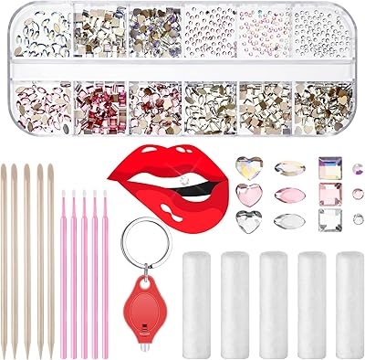 Ensemble de bijoux dentaires 377 pièces, décoration de dents en faux cristal à