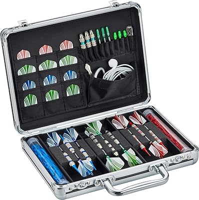 L'étui à fléchettes casemaster legion en aluminium contient 9 pointes en acier