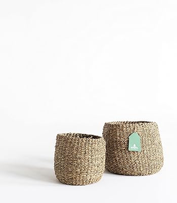 Utopia. panier de rangement ronda en jonc de mer naturel tissé à la main