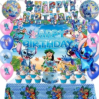Fournitures de fête d'anniversaire lilo et stitch, décorations de fête lilo et stitch