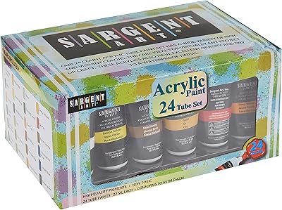 Ensemble de peinture acrylique sargent art 23-0524, tubes de 22 ml, 24 couleurs