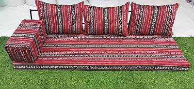 Un banc au sol arabe majlis (200 * 65 * 10, rouge)