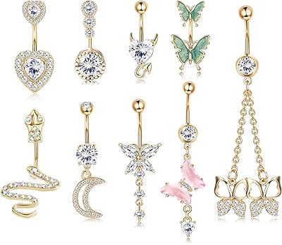 14g anneaux de nombril pendants pour femmes en acier inoxydable 316l serpent mauvais