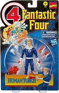 Figurine hasbro marvel super series 4 human torch retro 6", comprend 5 accessoires