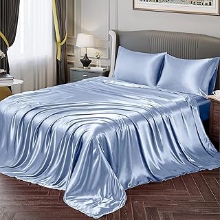 Parure de lit en satin de luxe, 4 pièces, draps de lit